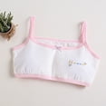 thumbnail image 2 of WUANDIXFA Girls Bralette Girls Seamless Training Bra Double Layer with Adjustable Strap First Bras Cami Crop,White,13-14 Years, 2 of 7