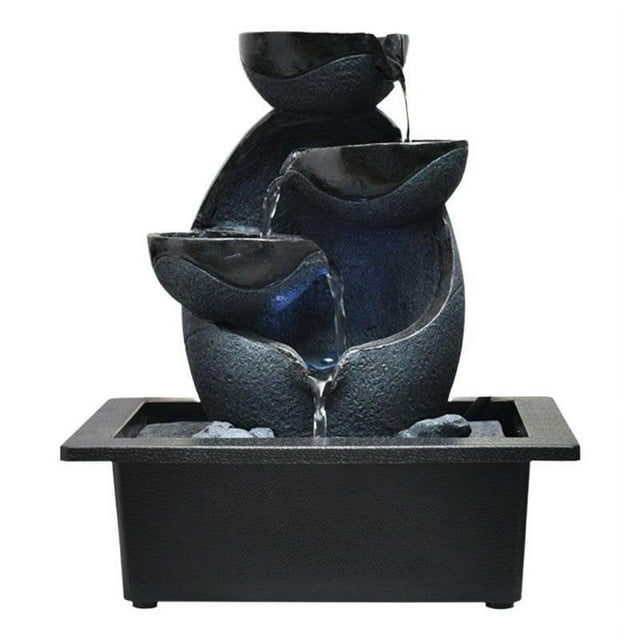 Fontaine d'Eau de Table Feng Shui Paysage de Cascade Ornements de Table pour la Maison A