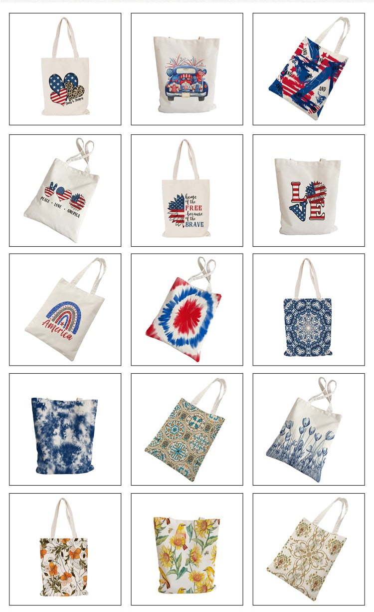 Stars and Stripes Canvas Tote Bag - Beach Tote Bags - Weekender Travel Bag  - for Women Cute Aesthetic Beach Tote Bag 