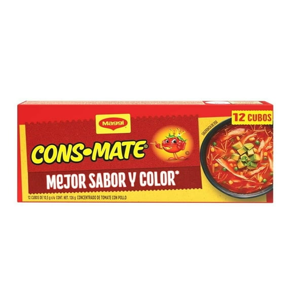 Concentrado de tomate Maggi Consomate con pollo 12 cubos de 10.5 g c/u