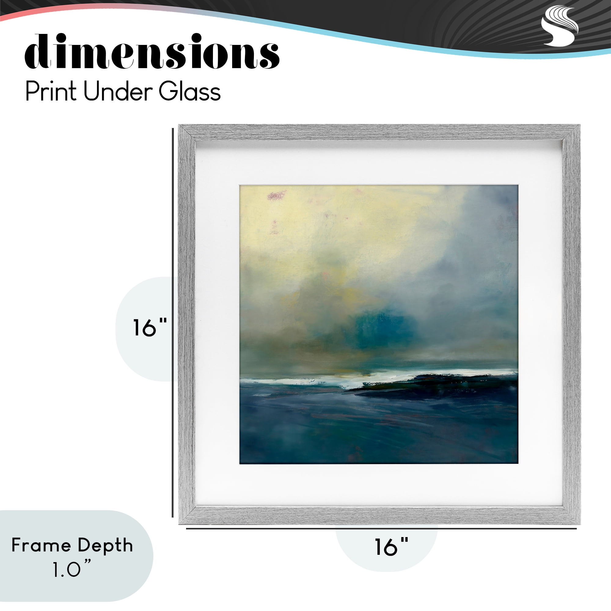 Stupell Industries Channeling Calm Horizon Gray Framed Print Under Glass, design by Patrick Dennis