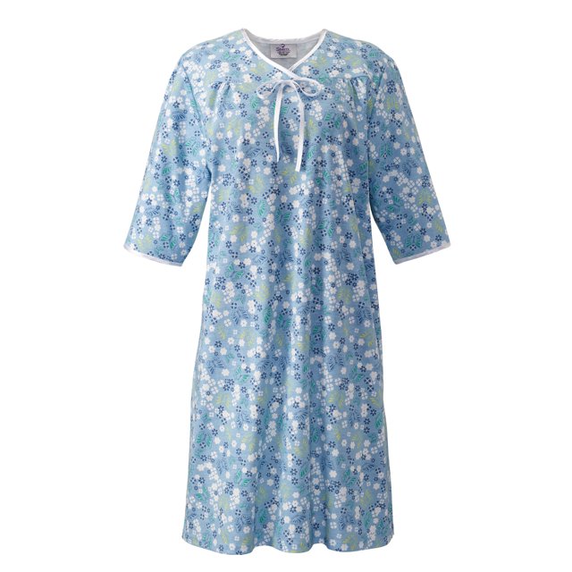 Silvert's Women's Hospital Gown with Open Back, Blue Butterfly, XS