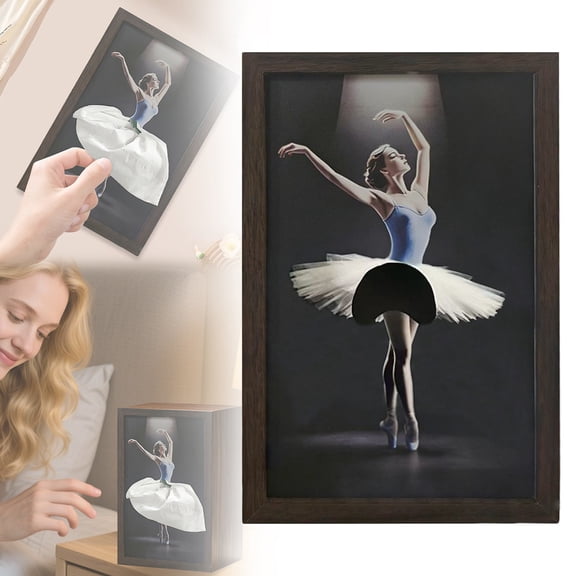 Wooden Ballet Dancer Tissue Box Cover, Unique Skirt Tissue Box Holder Dress, Napkin Dispenser Decorative for Bathroom, Living Room, Office, Kitchen, Vanity, Countertop, Room