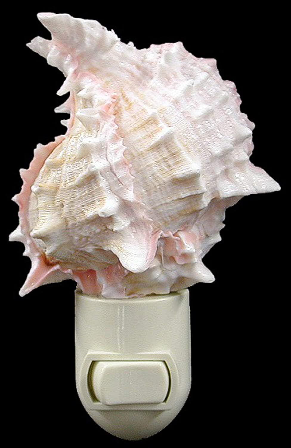 Switch Real Seashell Night Light Pink Murex Shell Decorative Beach Decor 4"  w 