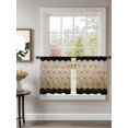 thumbnail image 2 of Sheer Curtains 54 Inch Length 2 Panels Set for Kitchen, Brown Geometric Semi Sheer Curtains for Windows, Modern Abstract Art Ombre Voile Window Treatments Rod Pocket Curtain, 2 of 7