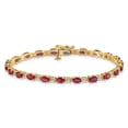 thumbnail image 4 of Auriga Fine Jewelry 10K Yellow Gold Diamond and Ruby Bracelet 7" for Women, 4 of 6