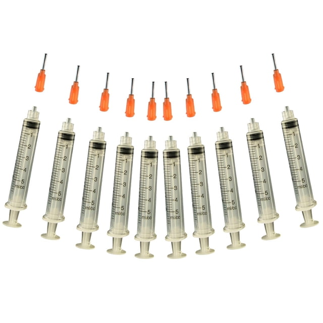 Jeringa aplicadora de pegamento para manualidades creativas, punta de 5 ml, paquete de 10
