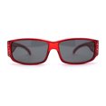 thumbnail image 3 of Polarized 58mm Womens Rhinestone Trim Slim Fit Over Sunglasses Red Black, 3 of 5