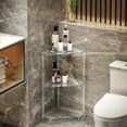 thumbnail image 4 of 3 Tier Corner Side Table, Small Acrylic Triangle End Table  for Living Room, 4 of 7