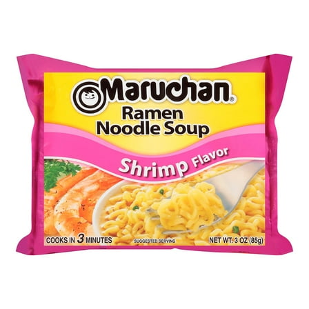Maruchan Shrimp Flavor Ramen Noodle Soup 3 oz (Pack of 48)