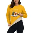 thumbnail image 5 of Antqov Fleece Sweatshirts for Women, Christmas Print Crewneck Pullover Oversized Long Sleeve Tops, Fall Winter Party Trendy Comfortable Thermal Casual Sweatshirt, 5 of 6
