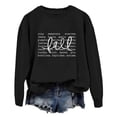 thumbnail image 4 of Autumn Cozy Hooded Sweatshirt for Everyday Casual Wear with Graphic Print Soft Top in Relaxed Fit Winter Ready Women's Pullover Black XXL, 4 of 4