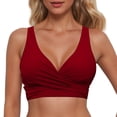 thumbnail image 3 of MKLEKYY Trajes De Baño Mujer 2 Piezas Women Lace Up Swimwear Tops Underwire Full Coverage Bikini Top Push Up Swim Crop Top Tie Back Bathing Suit Tops, 3 of 5