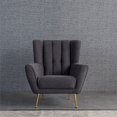 thumbnail image 3 of Alessandra French Boucle Fabric Upholstered Lounge Chair Dark Gray, 3 of 6