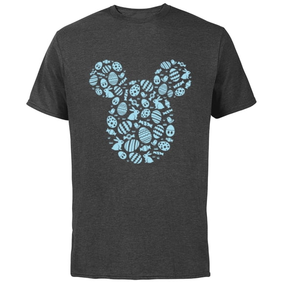 Disney Mickey Mouse Blue Easter - Short Sleeve Cotton T-Shirt for Adults - Customized-Charcoal
