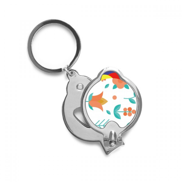 Orange Green Flower Paint Nail Clippers Sharp Fingernail Stainless Steel Cutter