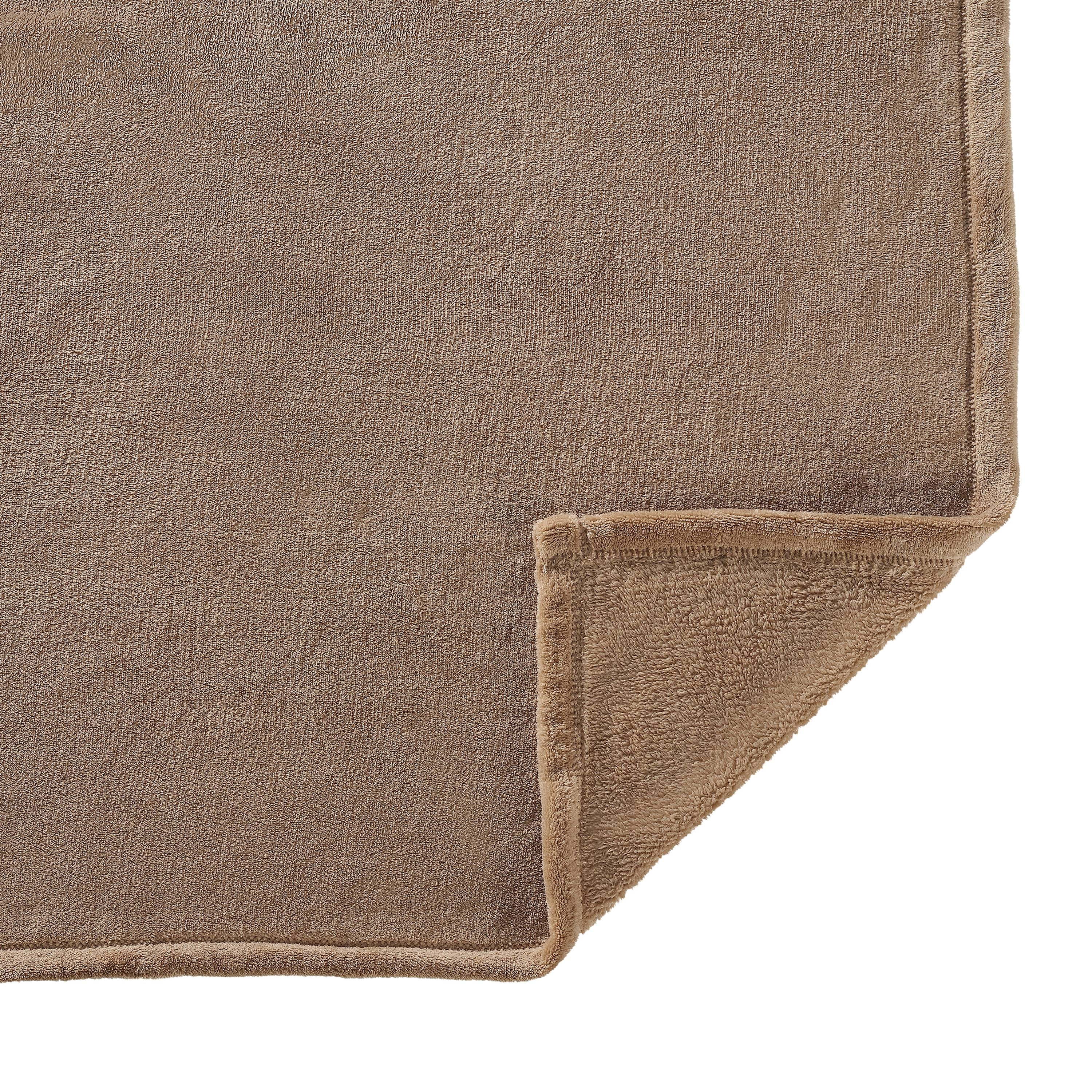 Mainstays Super Soft Plush Blanket, Brown, King
