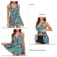 thumbnail image 4 of Swim Dress V Neck Stretchy Tie Front Swimdress Printed for Beach for Women ANGGREK Otros, 4 of 6