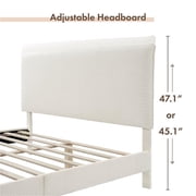 Bowery Hill Modern Boucle Fabric Mattress Ready Queen Bed in White