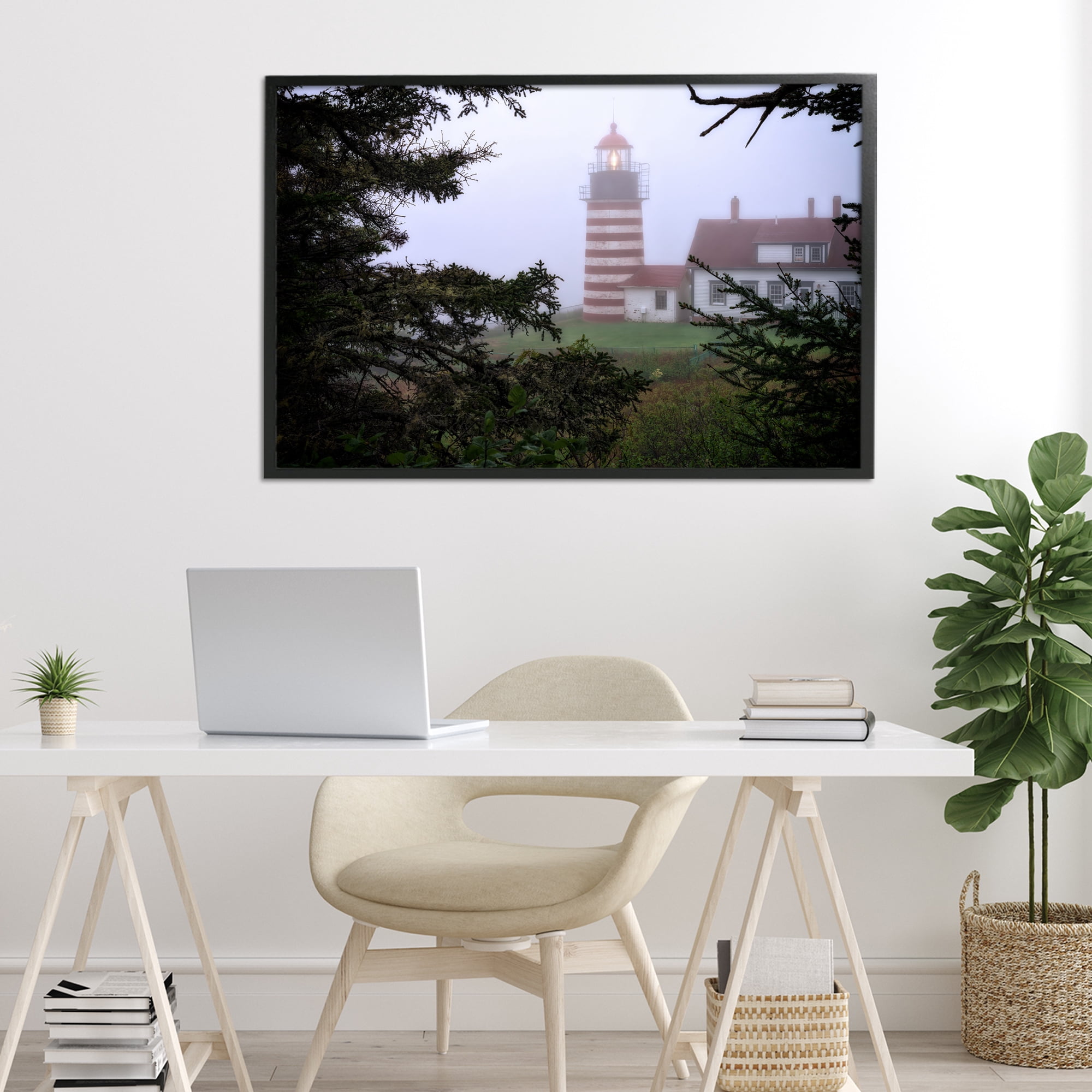 Stupell Industries Socked In By Fog Black Framed Giclee Art, design by Rick Berk