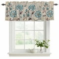 thumbnail image 2 of Blue Tulip Valances for Windows, Decorative Rod Pocket Window Valance Curtains, Vintage Flowers Leaves Butterfly Khaki Rustic Short Curtain Drapes for Kitchen/Living Room, 2 Panels, 60" W x 18" L, 2 of 8