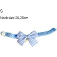 thumbnail image 3 of Wool Woven Bowknot Pet Bib Silent Bell Slim Collar Button Adjustment Cute Dress Up,Blue S, 3 of 5