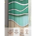 thumbnail image 3 of Green Beach Sheer Curtains for Living Room Bedroom Abstract Stripes Gradient Ocean Brown Sand Sheer Curtains 45 Inch Long 2 Panels Set Light Filtering Curtain Window Treatments Drapes for Dining Room, 3 of 6