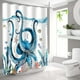 thumbnail image 2 of BR Cortina de baño impermeable decorativa para baño con peces de Coral y pulpo oceánico, 2 of 5
