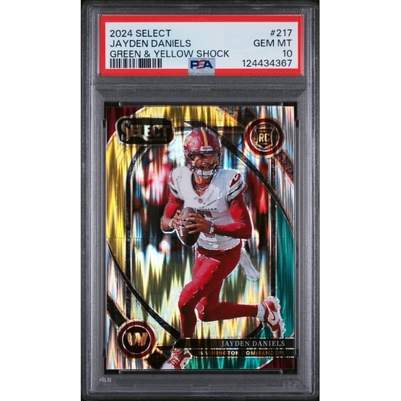 2024 Panini Select Green & Yellow Shock Jayden Daniels #217 PSA 10