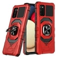 thumbnail image 2 of For Samsung Galaxy A02S Hybrid Dual Layer with Rotate Magnetic Ring Stand Holder Kickstand, Rugged Shockproof Anti-Scratch Protective Cover ,Xpm Phone Case [Red], 2 of 6