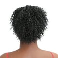 thumbnail image 4 of Bradem Black Curly Puff Ponytail Extension&nbsp;- Premium Synthetic, Medium Short Drawstring Clip Bun, 4 of 9