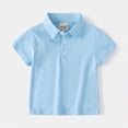 thumbnail image 2 of NIEWTR Uniform Shirts For Boys Toddler Uniform Shirts Kids Boys Short Sleeve Polo Casual Back To SchoolTee Top Breathable 2T 3T 4T 5T(A-Light Blue,4-5 Years), 2 of 5