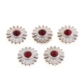 thumbnail image 1 of Set de 5pcs Botones de Flores de Aleación para Costura DIY Ropa - Rhinestone rojo, tal se describe Sunnimix Botones para coser manualidades de bricolaje, 1 of 8