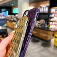 thumbnail image 4 of Compatible with iPhone 14 Pro Max Case Luxury Bling Glitter Chrome Design Phone Case Tin Foil Pleated Electroplated Sparkly 3D Fashion Phone Cover for Women Girls, 4 of 6