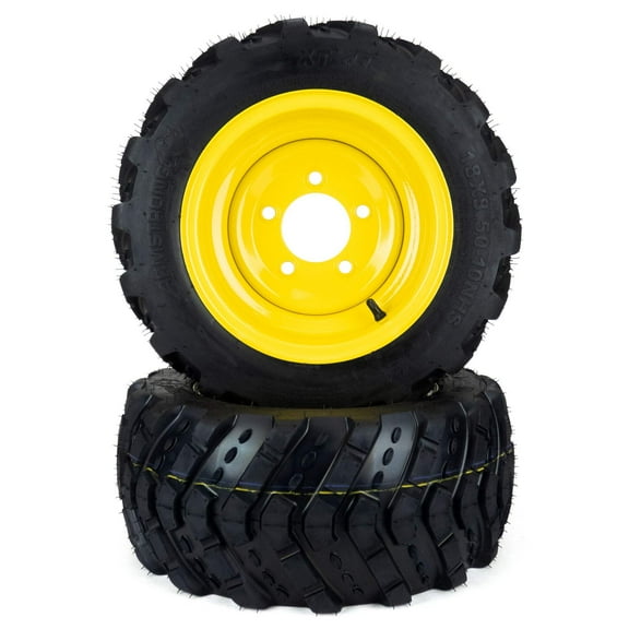 (2) Aggressive Tire Assemblies 18x8.50-10 John Deere 1023E 1026R 1025R LVA20123
