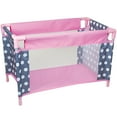 thumbnail image 4 of Lissi: Deluxe Doll Nursery Set - Pink-Blue-Polka Dot - 12pc Play Accessories For Dolls Up To 16", Stroller, Travel Bed, Play Gym, Feeding Toys, Kids 3+, 4 of 10