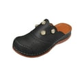thumbnail image 1 of Sabots pour Femmes Mules à Enfiler Bout Fermé Sabot Décor Perles Creuses Confortables Mule Compensée Noire, 1 of 9