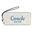 thumbnail image 1 of Cartera Coach blanca con logo centrado en color azul, 1 of 4