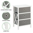 thumbnail image 3 of mDesign 3 Drawer Foldable Fabric and Wood Dresser Storage Unit - Gray/White, 3 of 8