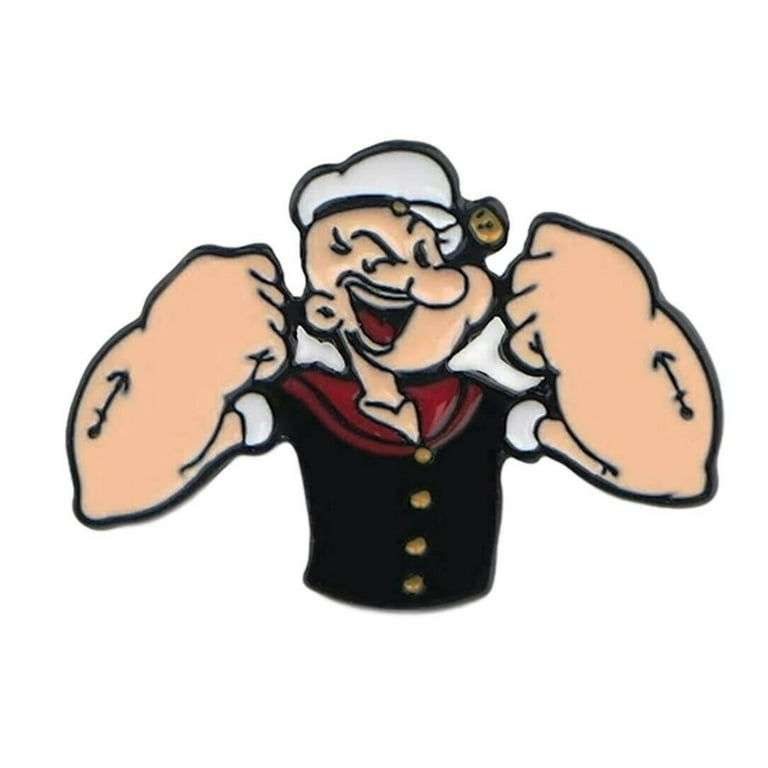 Popeye The Sailor Man Character 1.25 Inches Wide Enamel Metal Pin