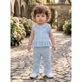 thumbnail image 6 of Loicainy Baby Toddler Girl 2PCS Summer Clothes Set 6 12 18 24 Months 2T 3T 4T Sleeveless Ruffle Trim Tank Tops Trousers Striped Outfits, 6 of 9