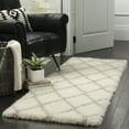 thumbnail image 4 of SAFAVIEH Montreal Vesela Geometric Diamonds Shag Area Rug, Ivory/Beige, 6'7" x 9'6", 4 of 11