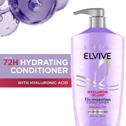 LOreal Paris Elvive Hyaluron Plump Hydrating Shampoo and Conditioner Set with Hyaluronic Acid, 26.5 fl oz