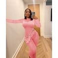thumbnail image 4 of Fringed Tassel Two Piece Pants Set (M, BabyPink), 4 of 8