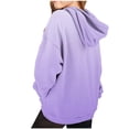 thumbnail image 3 of Domzest Girls Gradient Hoodies Zip UP Loose Fit Long Sleeve Sweatshirt Drawstring Hooded Pullover with Pocket for 3-14 Years Purple 110 Age:3-4Y, 3 of 4
