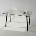 thumbnail image 2 of CasaGlajore 51" Modern Glass Dining Table with 8mm Tempered Glass Top, Black or Silver Metal Legs, Multi-Use Desk for Kitchen, Office, or Living Room, 2 of 9