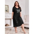 thumbnail image 5 of FEREMO Nightgown for Women Plus Size Long Sleepwear Printed Comfy Sleep Shirts 3 Pack, 5 of 5