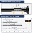 thumbnail image 5 of Sindcom No Drill Shower Curtain Rod 30 to 88 Inches Matte Black, 1 Inch Stainless Steel Adjustable Spring Tension Rods No Drill for Bathroom, Closet, Window, Room Divider, Never Rust, Non Slip, 5 of 11