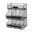 thumbnail image 3 of Organizador de huevos de rejilla de huevo apilable de 3 niveles con 5 divisores Cesta de almacenamiento de alambre de acero al carbono, 3 of 9