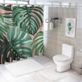 thumbnail image 7 of Awypu Bathroom Shower Curtain Set with Hooks - Summer Palm Leaf Hawaii California Tree Jungle - Waterproof - Multiple Sizes White, 7 of 7
